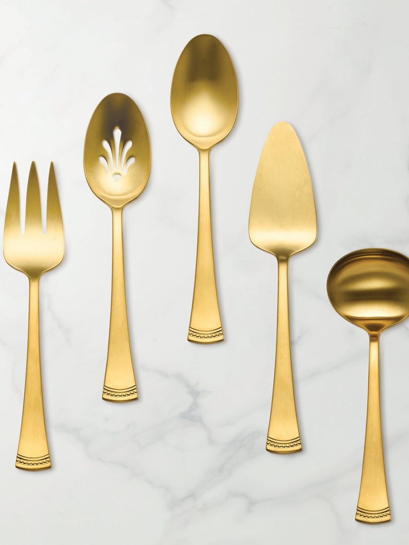 Portola Gold Satin 5 Piece Hostess Set